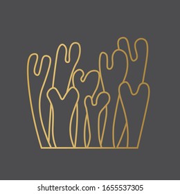golden coral icon- vector illustration