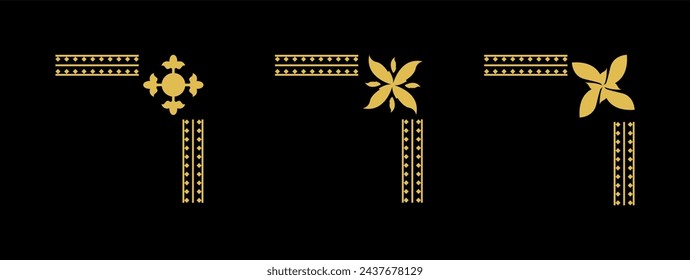 Golden corners art vintage in black background