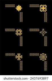 Golden corners art vintage in black background