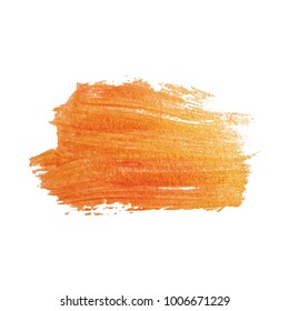 Golden cosmetics swatch smear. Vector acrylic color smear