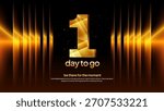 Golden Countdown Number 1 Background - Luxury One Day to Go Event Promo and Launch Announcement Design