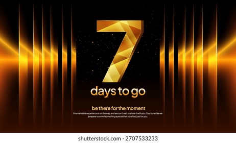 Cuenta regresiva dorada número 7 - Premium Gold Siete días para ir Evento Teaser y Anuncio