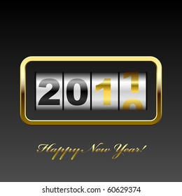 Golden counter 2011 year card.
