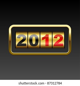 Golden counter 2012 year card.