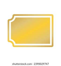 golden coupon ticket icon isolated on white background. Vector illustration for your design.