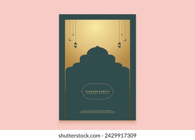 Golden cover Luxury Islamic Background with Decorative Ornament Frame