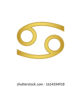 golden Crab vector icon. Zodiac Sign. Crab Constellation. 