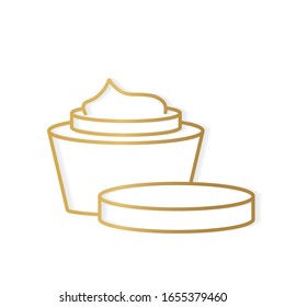 golden cream cosmetic icon- vector illustration