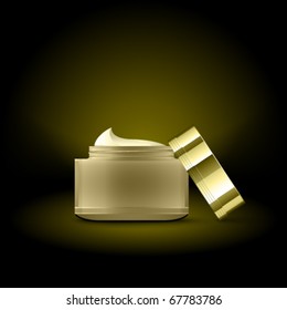 Golden cream jar