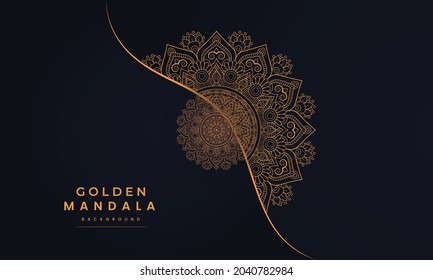 Golden Creative Mandala. Vintage decorative elements. Oriental 
pattern, vector illustration. Islam, Arabic, Indian, moroccan,spain, 
turkish, pakistan, chinese, mystic, ottoman motifs. Coloring book