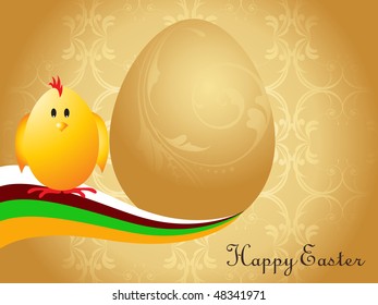 golden creative pattern background with colorful stripes, chicken