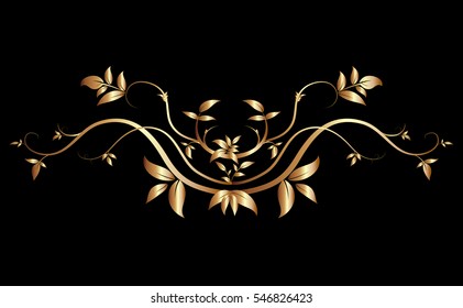Golden creeper plant border ornaments for background