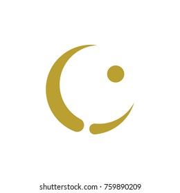 Golden crescent logo design vector