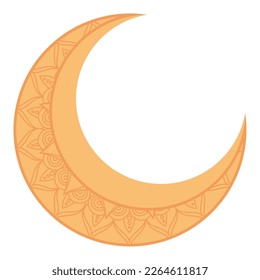 golden crescent moon muslim icon