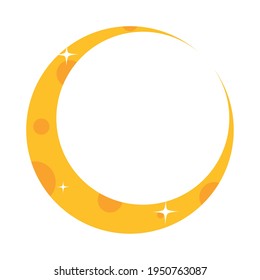 golden crescent moon on background