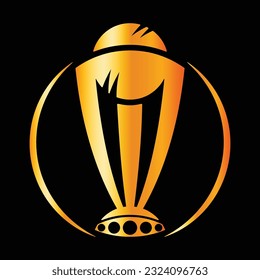 Golden Cricket World Cup Trophy vector illustration. 