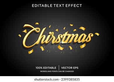 golden cristmas 3D text effect template