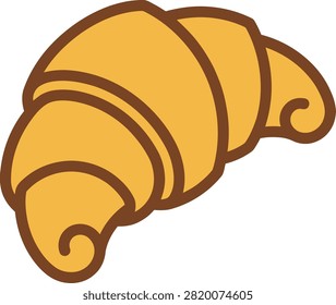 Golden croissant with a flaky texture, placed on a clean background, ideal for food photography