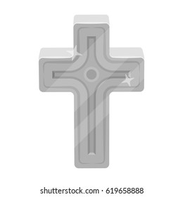 Golden cross. Easter single icon in monochrome style vector symbol stock illustration.
