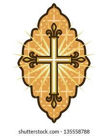 Golden cross icon
