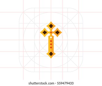 Golden cross icon