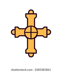 Golden cross with intricate Italian design representing heritage