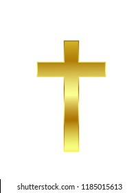 Golden Christian Cross Realistic Cross Isolated Stock Vector (Royalty ...