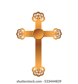 golden cross isolated icon