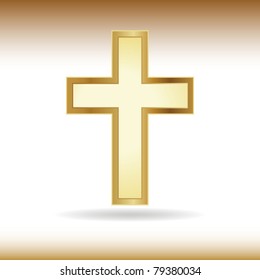 Golden cross. Symbol of the Christian faith.