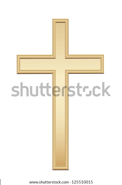 Golden Cross Vector Stock Vector (Royalty Free) 125510015