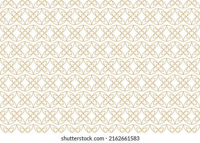 Golden Cross Wallpaper Seamless Floral Arabic pattern Abstract Geometric Repeating Texture With Contrasting Cross Shapes golden background vector illustration eps8