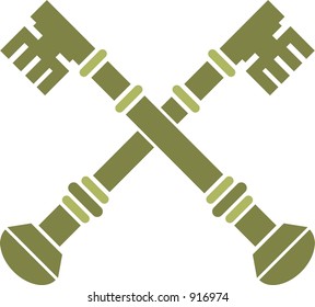 Golden crossed keys