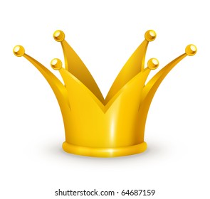 Golden Crown 3d vector icon
