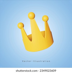 golden crown in 3d vector illustration