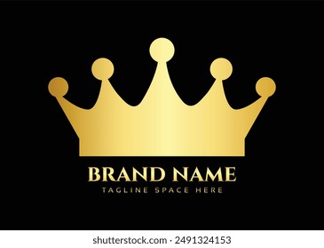 golden crown brand company logo illustration