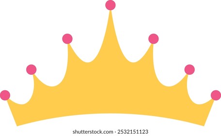 Golden crown cute drawing. Tiara color icon