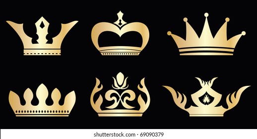golden crown design - set