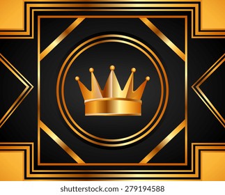 golden crown  design, vector illustration eps10 graphic 