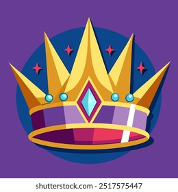 golden crown with diamonds vector illustration