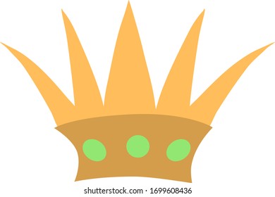 Golden crown with emeralds. Golden crown vector