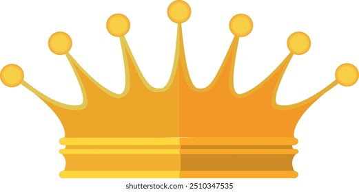 Icono plano de corona dorada. Símbolo de autoridad medieval