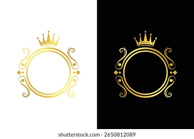 Golden Crown Frame for Luxury Branding