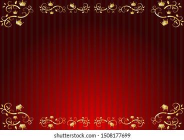 golden crown frame and striped background