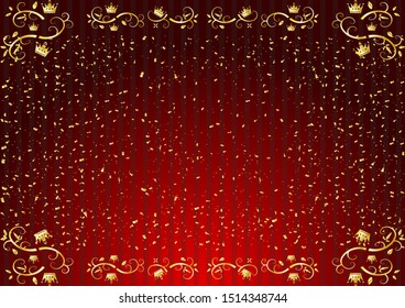 golden crown frame and striped background