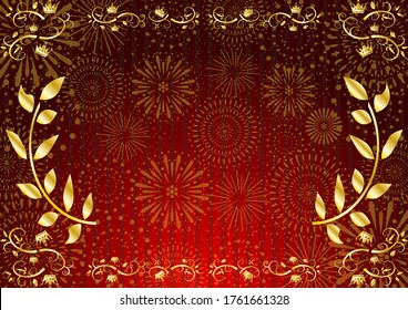 golden crown frame and striped background