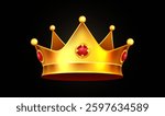 Golden crown with gems. Vector illustration