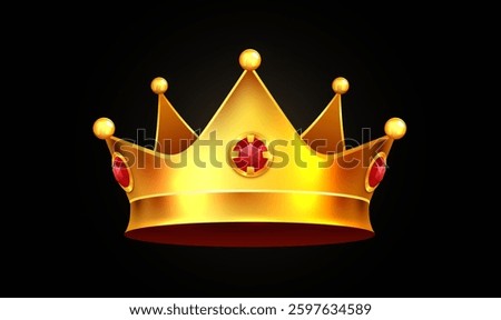 Golden crown with gems. Vector illustration