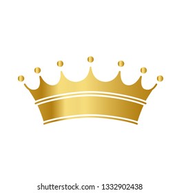 Golden Crown With Gradient Mesh, Vector Illustration - Vector