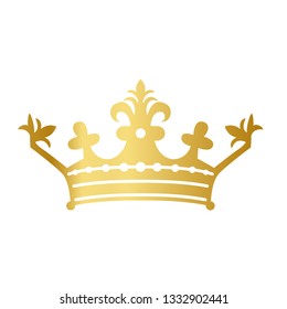 Golden Crown With Gradient Mesh, Vector Illustration - Vector