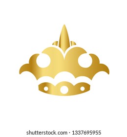 Golden Crown With Gradient Mesh, Vector Illustration - Vector